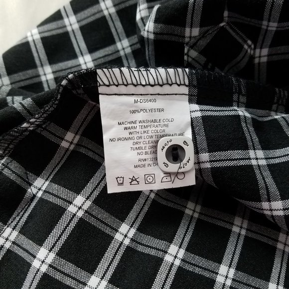 Mojo Sports Wear Mens Shirt Medium Black Plaid Long Sleeve Fishing Button Down - Picture 9 of 10